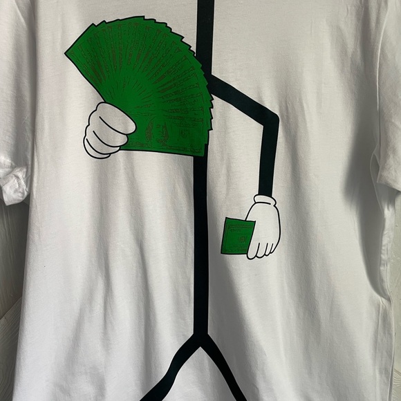 NWOT Men’s Cash Money Stick Figure Shirt Small through X-Large V.I.Tees - Picture 2 of 6